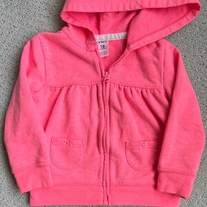 Carter's Bright Pink girls zip hooded sweatshirt Hoodie